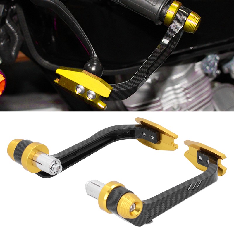 Motorcycle Handlebar Guard Carbon Fiber Style Aluminium Alloy Universal 22mm/0.87inGold