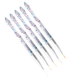 SAVITA 5pcs 7/9/11/15/20mm Fine Nail Painting Brushes, Acrylic Crystal Nail Art Liner Brush Nylon Brush Head Nails Tools for DIY Design