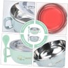 COLLBATH Stainless Steel Bowl Double Layer Insulated Rice Bowl Handle