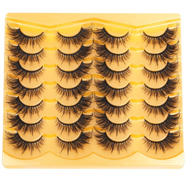 TNFVLONEINS Fox Eye Lashes Wispy Faux Mink Lashes Fluffy Fairy
