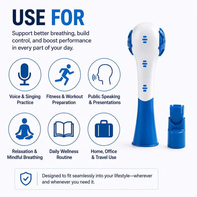 Adjustable Breathing Trainer for Breath-Control Practice – Compact ABS Exercise