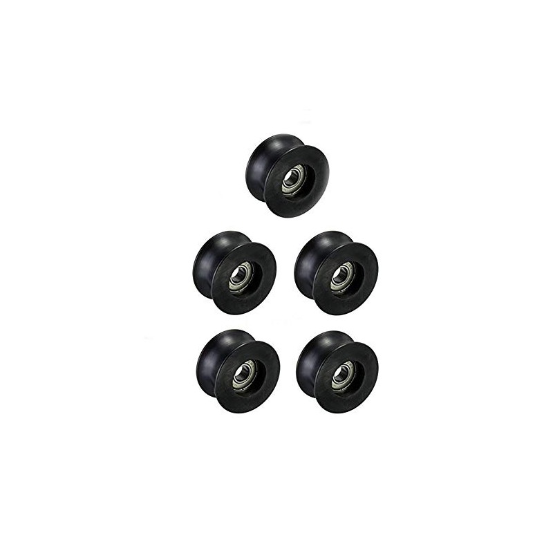 Chiloskit 5pcs 8x40x20mm U Groove Nylon Guide Pulley Wheel Bearing