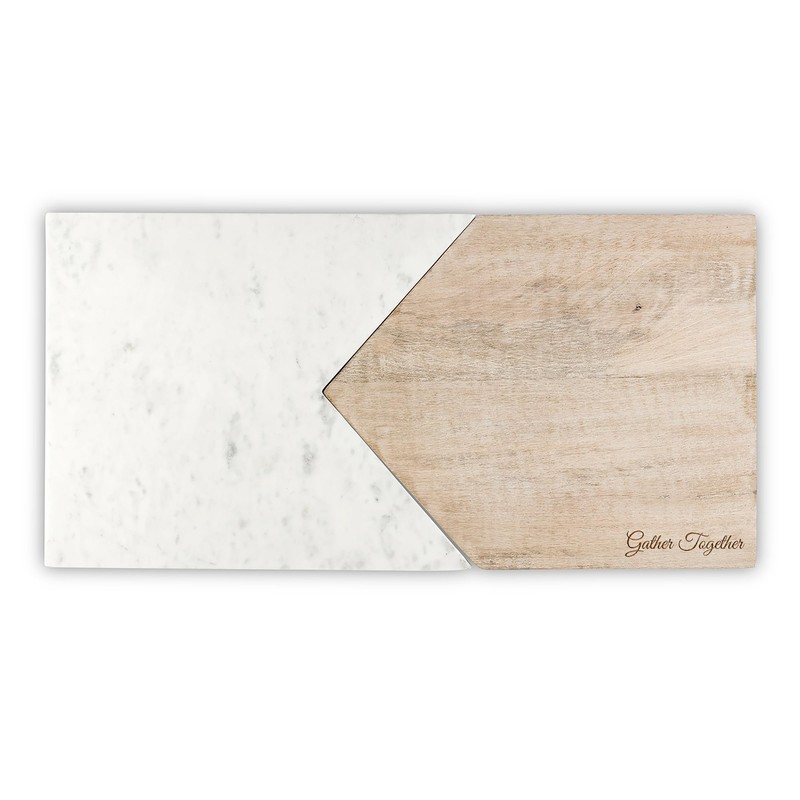 Things Remembered Engraved Wood and Marble Two Piece Pastry Board