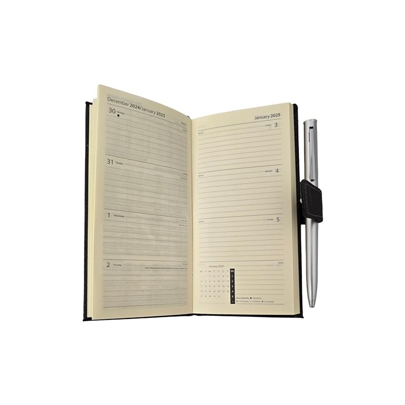 2025 Week To View Premium Padded Slim Pocket Diary Stud