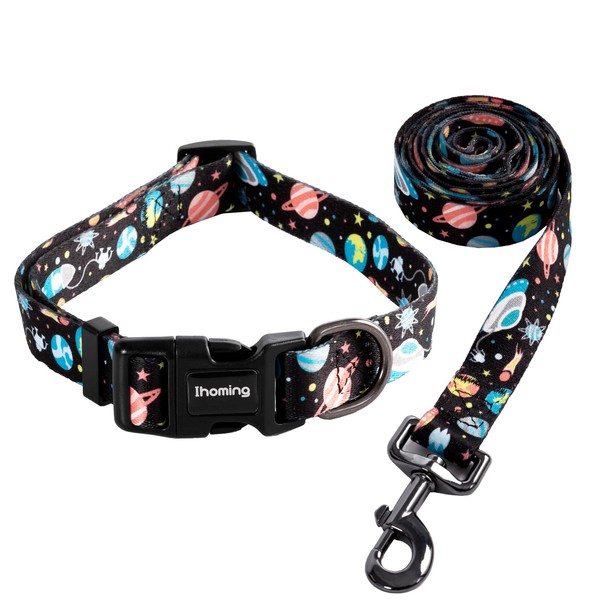 Ihoming Dog Collar and Leash Set for Daily Outdoor Walking