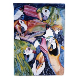 Caroline's Treasures JMK1192GF Parrots Garden Flag Mailbox Flag Decorative Yard Flag Banner Outside Patio Artwork Yard Flower Beds, Garden Size, Multicolor