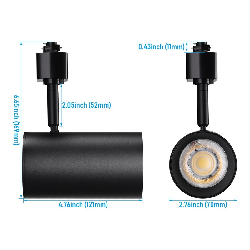 LEONLITE 18W 5CCT LED Track Light Heads H Type, 2700K/3000K/3500K/4000K/5000K