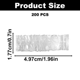 200PCS Disposable Ear Covers, Waterproof Plastic Shower Ear Protector, Elastic Clear Earmuffs Accessories for Bathing Hair Dye Spa