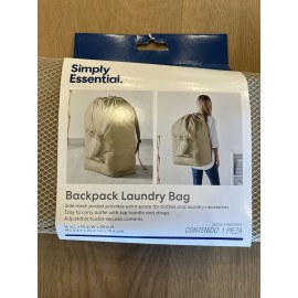Simply essential Laundry Bag Simply Essential Backpack Tan Shoulder Straps New