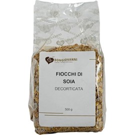 BONGIOVANNI FARINE e BONTA' NATURALI Fiocchi di Soia Decorticata, Cottura a Vapore e Laminazione - Formato da 500 grammi