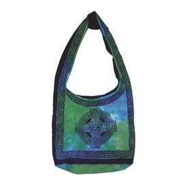 India Arts Handmade 100% Cotton Celtic Cross Hobo Bag Shopping Work School  Flat Bottom