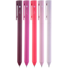 DIVERSEBEE Gel Ink Pens Assorted Colors, 0.5 mm Gel Pens Fine Point, Bible Pens No Bleed Through, Cute Fine Tip Pens, Bible Study Journaling Supplies, 5 Pack Gel Pen Set (Pink)