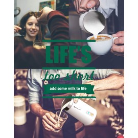 Huogary Milk Frother, Milk Frother and Steamer for Milk Foam & Hot Milk(4.5oz/10.5oz), Electric Milk Frother and Warmer for Homemade Latte, Cappuccinos, Macchiato, 120V, White