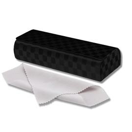 PU Leather Glasses Case with Cleaning Cloth - Magnetic Hard Case Glasses Box with Soft Inner Lining - Compact & Scratch Resistant Case for Glasses - Ideal for Travel & Everyday Use, black