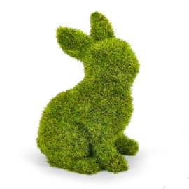 Decorative Decorations for Easter Bunny Gifts, Moss Green Flocking Sculpture, Garden Courtyard Family Gathering Celebration Decorations (5.5in Standing Rabbit)