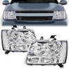 G-PLUS Headlights Assembly Compatible with Chevy Tahoe Subarban Avalanche 2007-2014