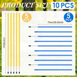 Silipull 10 Pcs Training Agility Poles 5ft Adjustable Soccer Training Poles Soccer Training Sticks Sports Speed and Agility Training Equipment for Football Sport Soccer Speed Training (Yellow,Blue)
