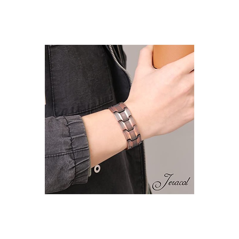 Jeracol Jeracol 99.99% Soild Copper Magnetic Bracelets for Men,3X Ultra