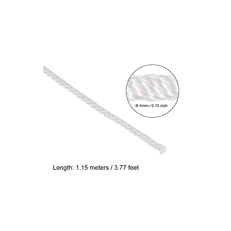 sourcing map Recoil Start Rope with Handle 4 mm Diameter