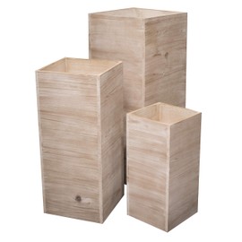 Anderson's Square Wooden Garden Planters Set - 3 Pieces