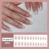 French Tip False Nails - 24Pcs Almond Press on Nails