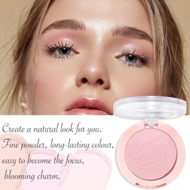 Blushers for Cheeks Make Up, Pink Blush Palette, Peach Powder Blusher, Matte Blush, Natural Long Lasting Soft Brighten Light Pink Highly Pigmented Skin Tint Blushes Face Makeup