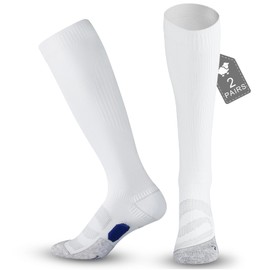 MAGISDU Merino Wool Compression Socks for Women Men 2 Pairs 20-30mmhg Wide Calf Plus Size Cushion Arch Support Nurse Pregnant