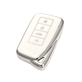 OFFCURVE for Lexus Key Fob Cover Key Case Shell Compatible with Lexus RX ES GS is LS RS NX GX LX RC LC Smart Key Car Accessories TPU Full Protector for Car Key Remote Key Holder, White