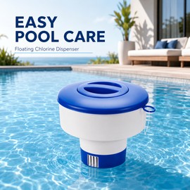Floating Pool Chlorine Tablet Dispenser for Water Care – Adjustable Chemical Floater for Pools, Spas & Hot Tubs