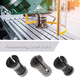 EMSea 6Pcs Router Bit Collet Chucks High Speed Steel Woodworking Milling Cutter Extension Collet Sleeve Adapters 6mm 6.35mm 8mm