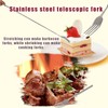 Telescopic Fork,Extendable Fork,64cm Long Stainless Steel Retractable Dinner Fruit Dessert
