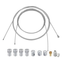 2 Pieces Motorcycle Universal Cable Pulley Universal Repair Kit Bowden Cable Throttle Cable Clutch Cable Bicycle Scooter Moped with 9 x Nipples for Bicycle Scooter Moped, 2 m