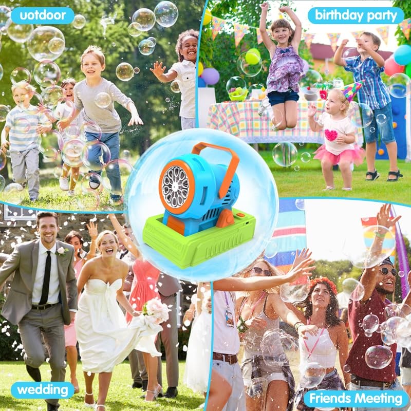 Automatic Bubble Machine with Bubble Solution, 4 AA Batteries, USB