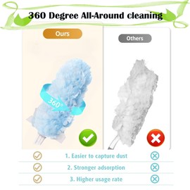 Duster Refills Compatible with Swiffer Duster, 30 Pack Heavy Duty Feather Dusters Kit with 2 Handle, Disposable Duster Replacement Refills for Cleaning Furniture, Blinds, Ceiling Fans,Studies,Car