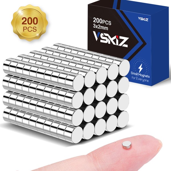VSKIZ 200Pcs Refrigerator Magnets, 3x2mm Small Magnets Tiny Earth Magnet