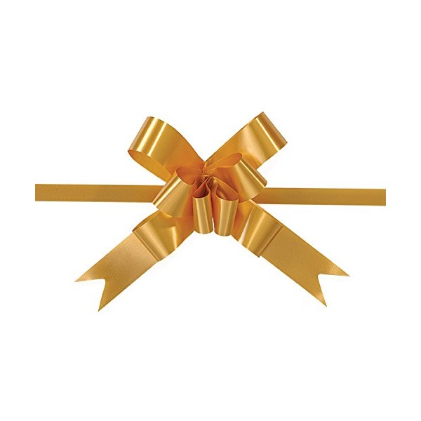 Pack Of 100, 2" Solid Gold Butterfly Pull Bows Petite