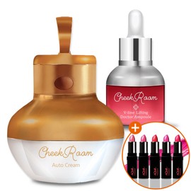 Cheekroom Auto Cream Galvanic Skin Vibration Massager Set / 치크룸 오토 크림 갈바닉 피부 진동 마사지기 세트