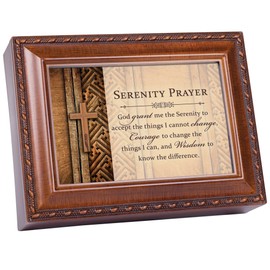 God Grant Me The Serenity Woodgrain Keepsake Music Box Plays Amazing Grace