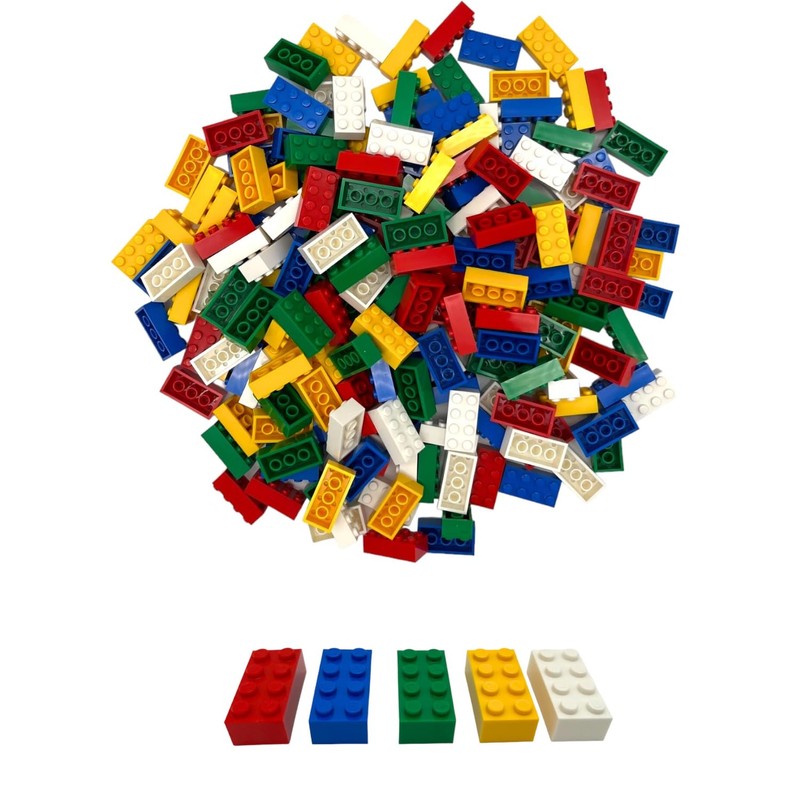 Q-Bricks Classic 2x4 Building Blocks Set, 200 Building Blocks in