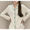 Women's Pajama Set Long Sleeve Pajamas Button Sleep Set Sleepwear