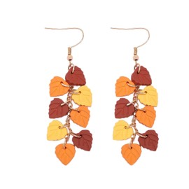 Thanksgiving Earrings for Women Acrylic Fall Maple Leaf Earrings Fashion Autumn Leaf Drop Earring Trendy Thanksgiving Outfit Jewelry Accessories 2025