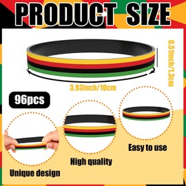 Denylo pro 96 Pcs Happy Juneteenth Silicone Bracelet Freedom Day Bracelet for Black History Month Celebration Patriotic Festival Party Supplies