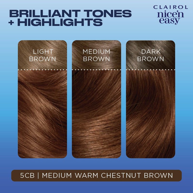 Clairol Nice'n Easy Permanent Hair Dye, 5CB Medium Warm Chestnut