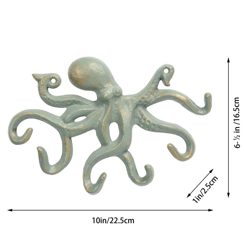 ChasBete Octopus Coat Hooks for Wall, 22.5cm Heavy Duty Wall
