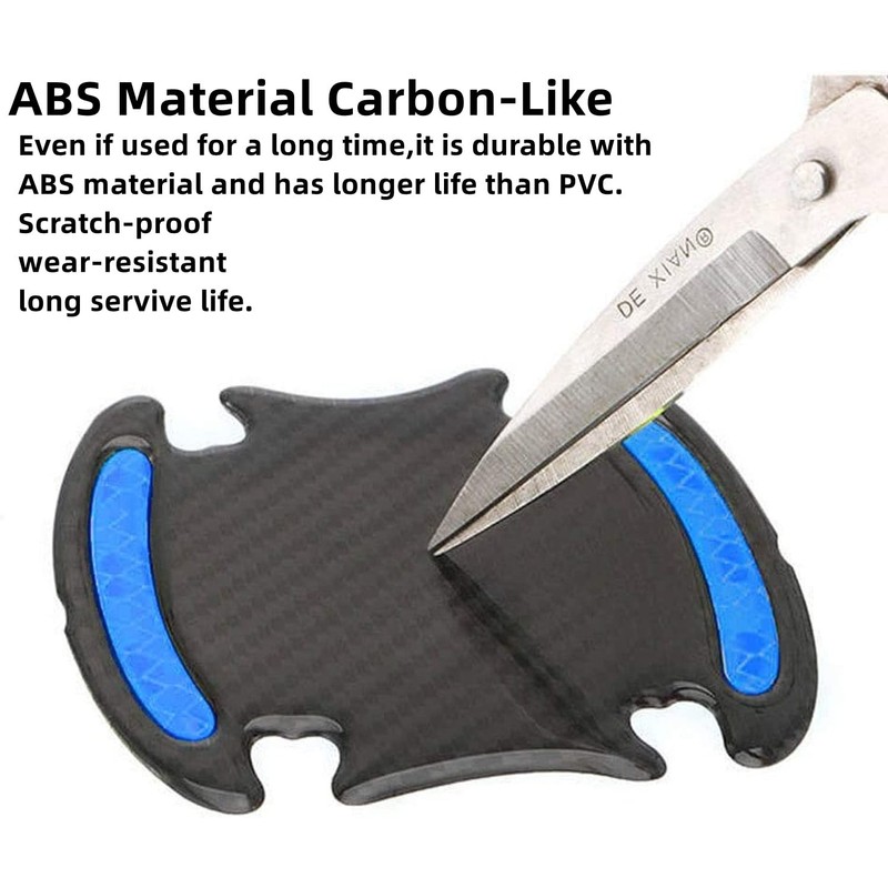 8Pieces Universal 3D Carbon Fiber Auto Door Handle Scratch Protection