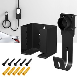 Joinfworld EV Charger Holder Wall Mount Kit EV Charger Holster Dock for SAE J1772 Connector J-Hook EV Charger Cable Holder & EV Charging Box Holder for Electric Vehicles