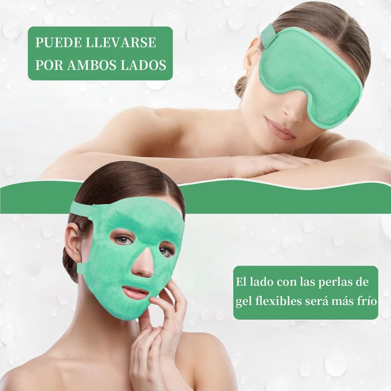 2PCS Máscaras de Hielo para Ojos y Cara, Mascarilla de