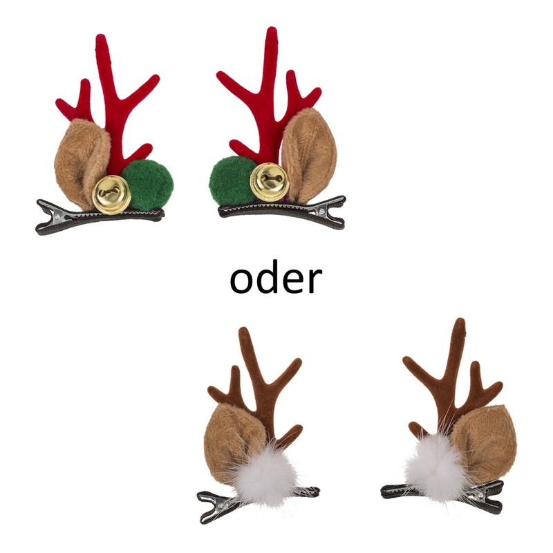Reindeer Hair Clips - Christmas Hair Clip in Random Version