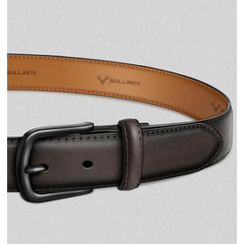 BULLIANT Men Belt-Leather Belt 7 Holes Comfortable for Men Dress Casual Jeans 1 3/8"(Sauce Coffee,48"-50" Waist Adjustable)