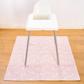 Baby Splat Mat for Under High Chair - Waterproof and Washable Eating Mat for Toddlers&Kids, Portable Play Mat and Table Cloth 43 inch (Duck)